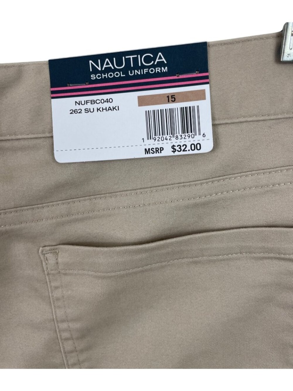 Nautica School Uniform Stretch Bermuda Khaki Shorts Girls Size 15 - Picture 8 of 12